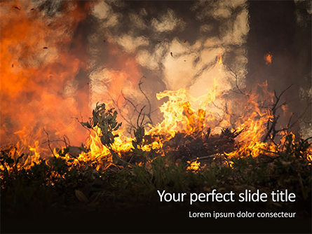 Modèle PowerPoint gratuit de bushfire presentation, Gratuit Modele PowerPoint, 16566, Nature / Environnement — PoweredTemplate.com