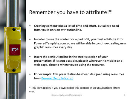 Modèle PowerPoint gratuit de red stop button in public transport presentation, Diapositive 3, 16569, Voitures / Transport — PoweredTemplate.com