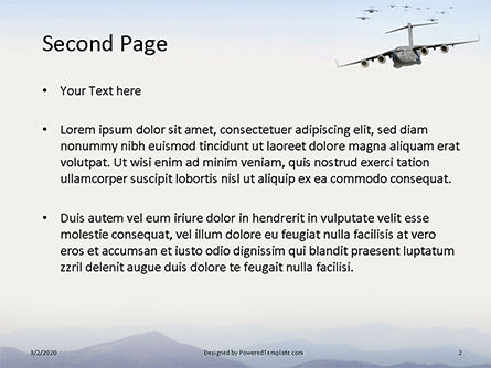 Modèle PowerPoint gratuit de united states air force c-17 globemaster in the sky presentation, Diapositive 2, 16574, Militaire — PoweredTemplate.com