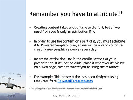 United states air force c-17 globemaster in the sky presentation免费PowerPoint模板, 幻灯片 3, 16574, 军事 — PoweredTemplate.com