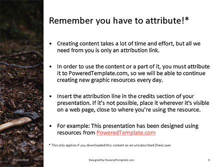 Modello PowerPoint Gratis - Burning firewoods with ax presentation, Slide 3, 16575, Natura & Ambiente — PoweredTemplate.com