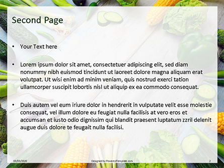 Modèle PowerPoint gratuit de frame of green organic vegetables on wooden surface presentation, Diapositive 2, 16577, Food & Beverage — PoweredTemplate.com