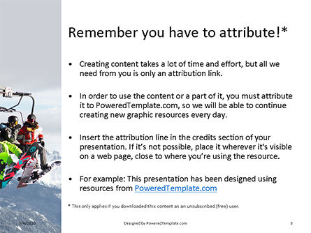 Skiing friends on chairlift presentation Kostenlose PowerPoint Vorlage, Folie 3, 16579, Sport — PoweredTemplate.com