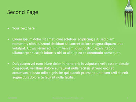 Silver Fork on Green Background Presentation, Slide 2, 16584, Food & Beverage — PoweredTemplate.com