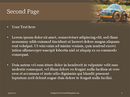 Modello PowerPoint Gratis - Toy car in mud presentation, Slide 2, 16594, Macchine e Trasporti — PoweredTemplate.com