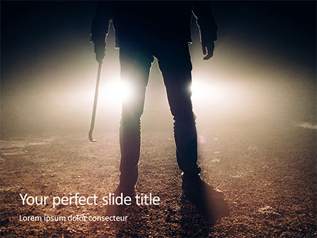 Criminal Holding a Crowbar Ready to Commit an Aggression at Night Presentation, Free PowerPoint Template, 16599, People — PoweredTemplate.com
