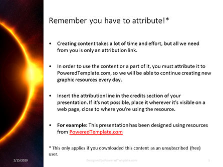 Modèle PowerPoint gratuit de the moon covers the sun in a beautiful solar eclipse presentation, Diapositive 3, 16601, Sciences / Technologie — PoweredTemplate.com