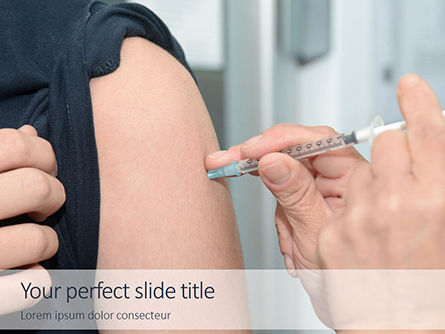 A Doctor Making Vaccine to a Patient Presentation, Free PowerPoint Template, 16604, Medical — PoweredTemplate.com