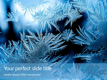 Beautiful Crispy Frost Structure On A Window Presentation Gratis Powerpoint Template, Gratis PowerPoint-sjabloon, 16610, Natuur & Milieu — PoweredTemplate.com