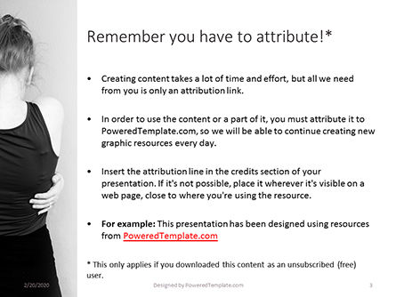 Modello PowerPoint Gratis - Back of a female hugs herself presentation, Slide 3, 16618, Persone — PoweredTemplate.com