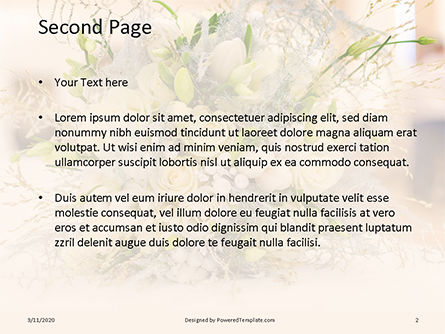 Templat PowerPoint Gratis Beautiful Wedding Bouquet Of Flowers Of The Bride Presentation, Slide 2, 16624, Liburan/Momen Spesial — PoweredTemplate.com