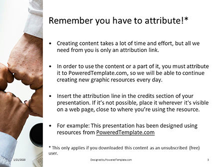 Modello PowerPoint Gratis - Four fist bump in business meeting presentation, Slide 3, 16629, Concetti del Lavoro — PoweredTemplate.com