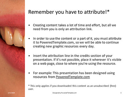 Modèle PowerPoint gratuit de woman teeth before and after whitening presentation, Diapositive 3, 16635, Médical — PoweredTemplate.com