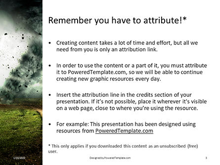 Large tornado over the meadow presentation免费PowerPoint模板, 幻灯片 3, 16639, 自然与环境 — PoweredTemplate.com
