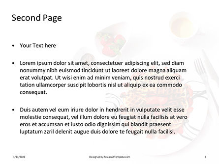 Belgium Waffles with Chocolate Sauce and Strawberries Presentation, Slide 2, 16640, Food & Beverage — PoweredTemplate.com