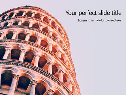 The Leaning Tower Presentation, Free PowerPoint Template, 16645, Flags/International — PoweredTemplate.com