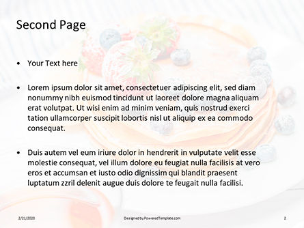 Modello PowerPoint Gratis - Homemade pancakes with berries presentation, Slide 2, 16646, Food & Beverage — PoweredTemplate.com