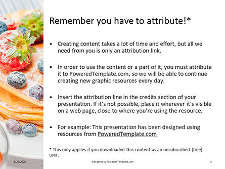 Modello PowerPoint Gratis - Homemade pancakes with berries presentation, Slide 3, 16646, Food & Beverage — PoweredTemplate.com
