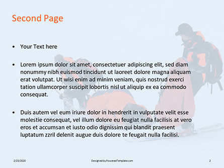 무료 파워포인트 템플릿 - rescue sled in the snow presentation, 슬라이드 2, 16648, 스포츠 — PoweredTemplate.com