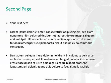 Green pedestrian traffic light presentation Kostenlose PowerPoint Vorlage, Folie 2, 16649, Autos und Transport — PoweredTemplate.com