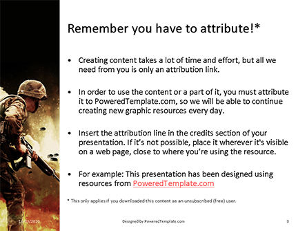 Smoke And Explosions Of Shells On A Battle Filed Presentation Gratis Powerpoint Template, Dia 3, 16652, Militair — PoweredTemplate.com