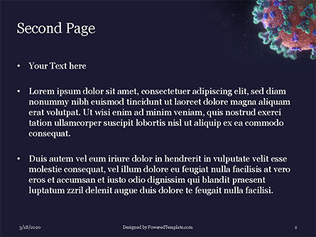 무료 파워포인트 템플릿 - 3d visualization of covid-19 virus presentation, 슬라이드 2, 16653, 3D — PoweredTemplate.com