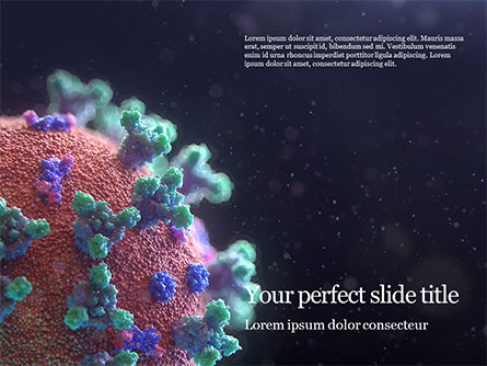 무료 파워포인트 템플릿 - 3d visualization of covid-19 virus presentation, 무료 파워 포인트 템플릿, 16653, 3D — PoweredTemplate.com