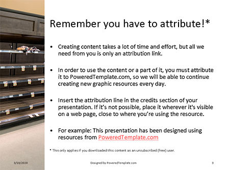 Shelf At A Supermarket Mostly Empty Presentation Gratis Powerpoint Template, Dia 3, 16655, Food & Beverage — PoweredTemplate.com