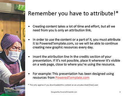 Shopkeeper Using Mask Presentation Gratis Powerpoint Template, Dia 3, 16659, Mensen — PoweredTemplate.com