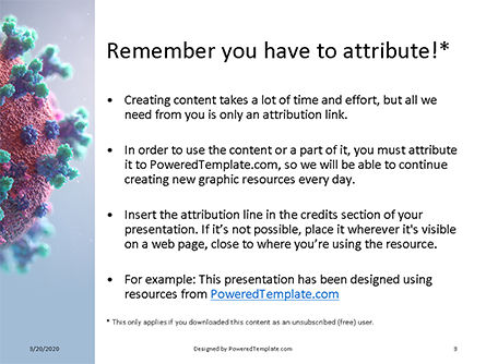 Templat PowerPoint Gratis Coronavirus 3d Rendering Presentation, Slide 3, 16661, 3D — PoweredTemplate.com