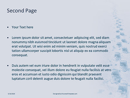 Plantilla de PowerPoint gratis - footsteps in snow presentation, Diapositiva 2, 16671, Naturaleza y medio ambiente — PoweredTemplate.com
