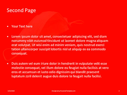 White mask on red background presentation免费PowerPoint模板, 幻灯片 2, 16678, 医药 — PoweredTemplate.com