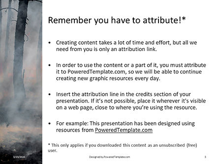 Modèle PowerPoint gratuit de tree trunks in a smoke presentation, Diapositive 3, 16687, Nature / Environnement — PoweredTemplate.com