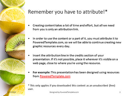 Sliced tropical fruits presentation免费PowerPoint模板, 幻灯片 3, 16692, Food & Beverage — PoweredTemplate.com