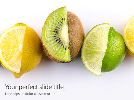 무료 파워포인트 템플릿 - sliced tropical fruits presentation, 무료 파워 포인트 템플릿, 16692, Food & Beverage — PoweredTemplate.com