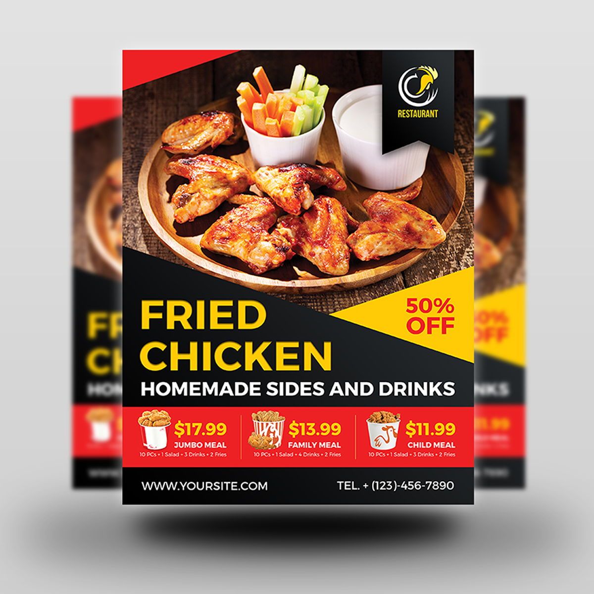 Fried Chicken Restaurant Flyer Template Flyer Owpictures Poweredtemplate