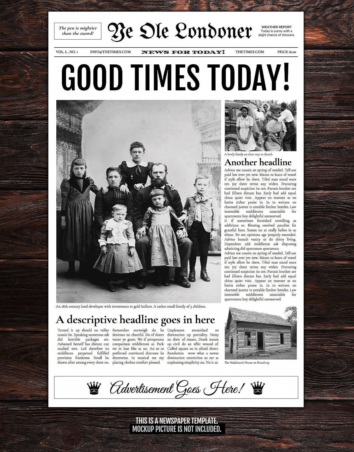 google slides old newspaper template