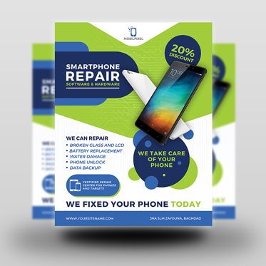 Smartphone Repair Service Flyer Template | Flyer | OWPictures | 70860 ...