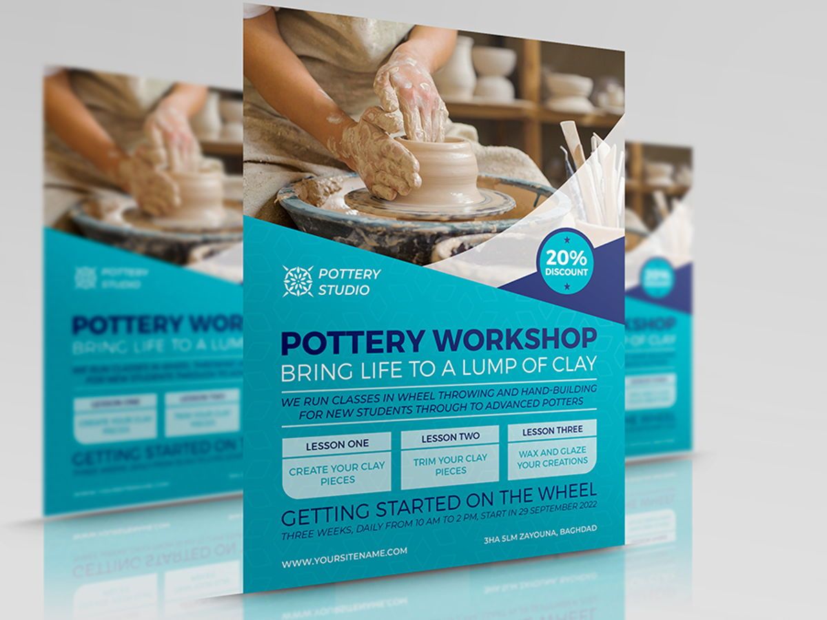 Pottery Workshop Flyer Template  Flyer  OWPictures For Workshop Flyer Template