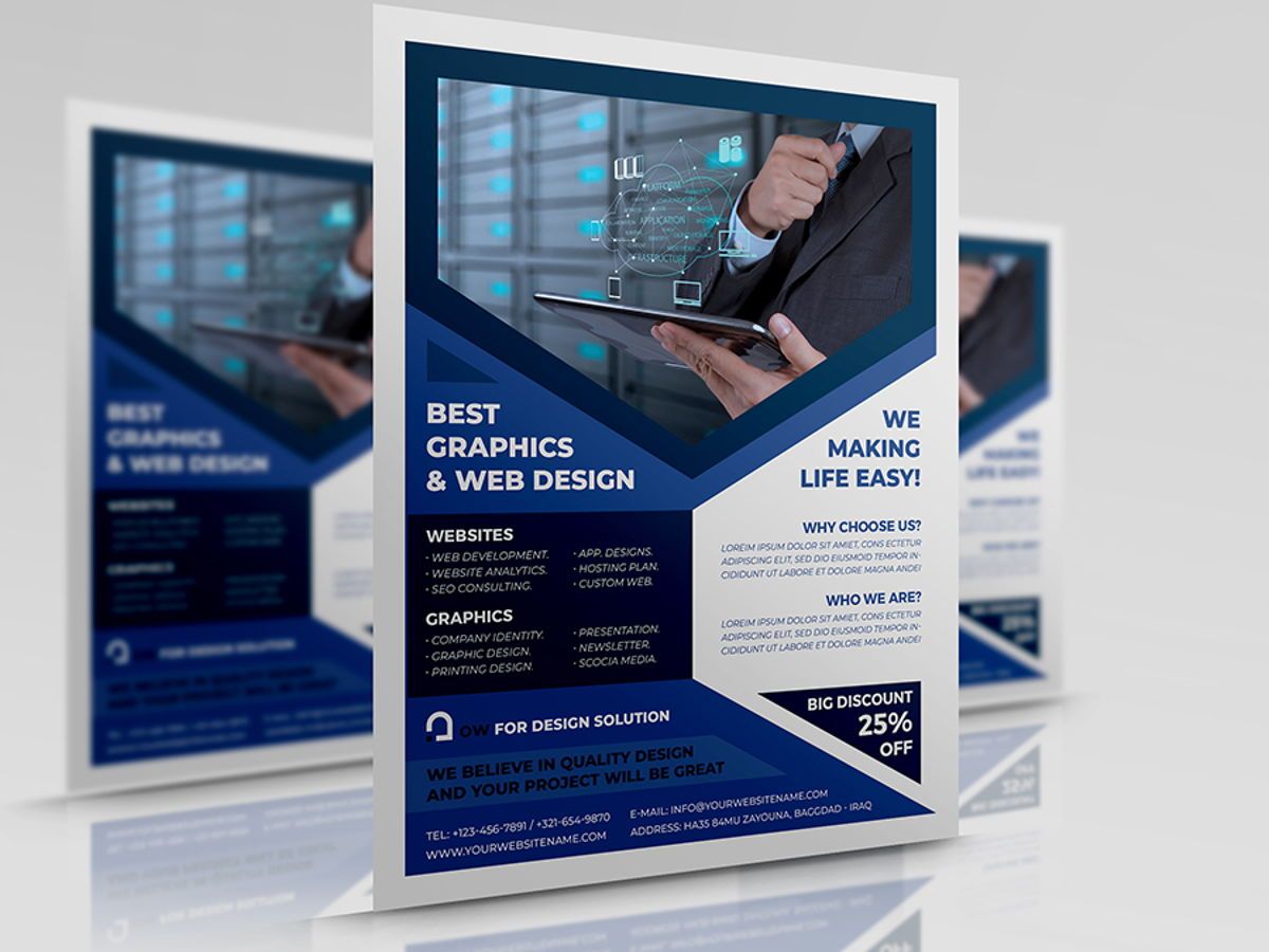 Graphics And Web Design Flyer Template Flyer Owpictures Poweredtemplate