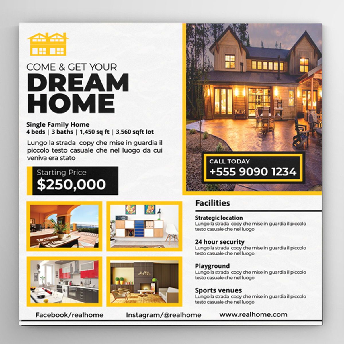 Real Estate Flyer Template  Flyer  Farel Toto Pratama In Real Estate Flyer Template Word