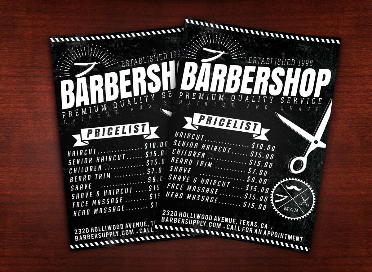 Barbershop Flyer Template | Pamflet | Farel Toto Pratama | Poweredtemplate.com