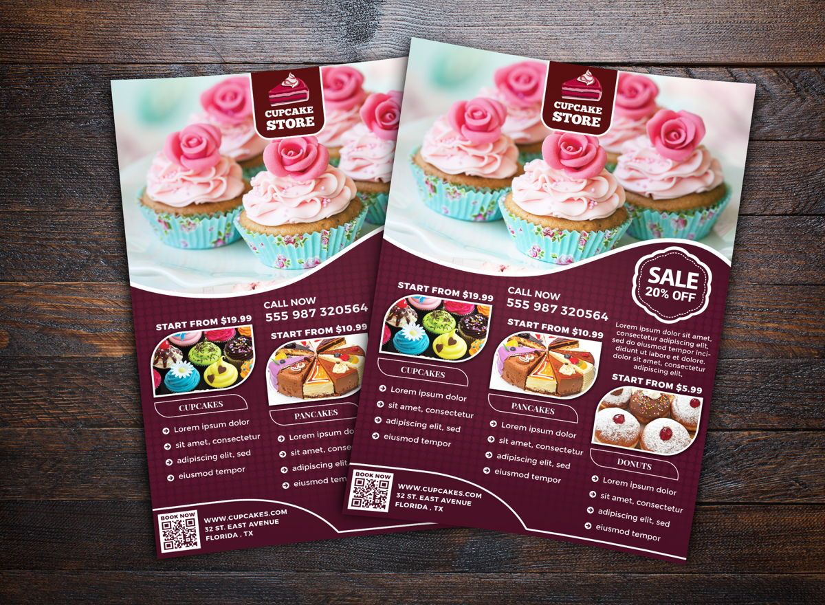 Cupcake Store Flyer Template  Flyer  Farel Toto Pratama With Cupcake Flyer Templates Free