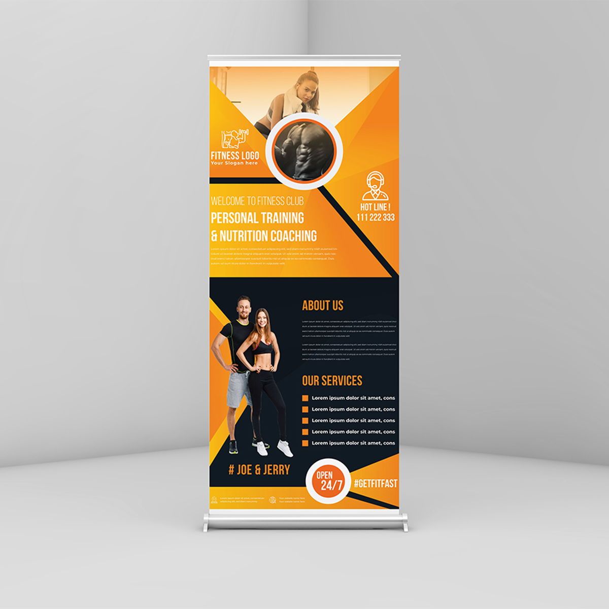 Fitness Gym Roll Up Banner Template Ad Mdimranmollah Poweredtemplate