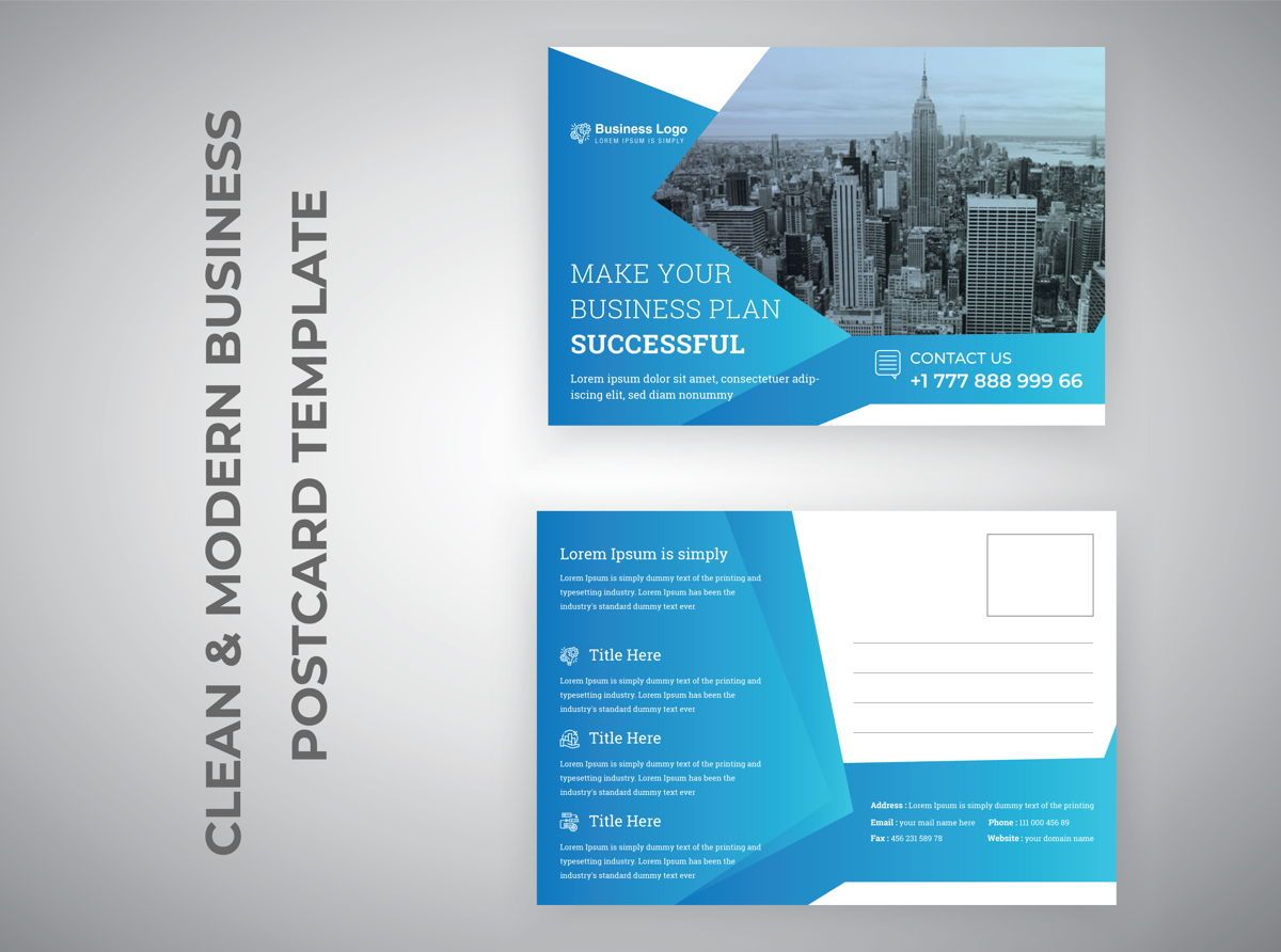 Minimal Industrial Postcard Template For Professional Business Within Standard Postcard Template