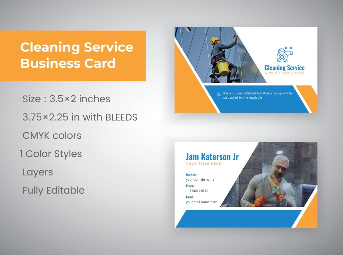 cleaning services business cards templates