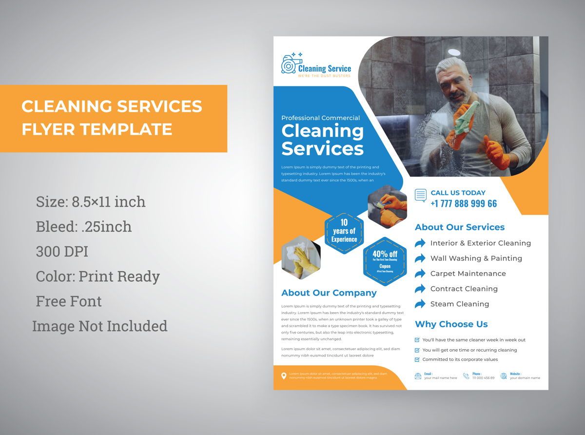 cleaning service Marketing material Design flyer Template  Flyer Regarding Flyers For Cleaning Business Templates