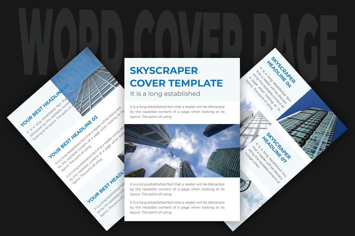 Business Shining Skyscraper Word Cover Page Template Page De Garde   Sp Slide H 1 