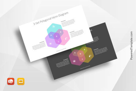 3-Set Polygonal Venn Diagram for Presentations, 10897, Business Models — PoweredTemplate.com