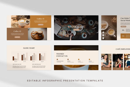Coffee Shop - Infographic PowerPoint Template, スライド 3, 10903, ビジネス — PoweredTemplate.com